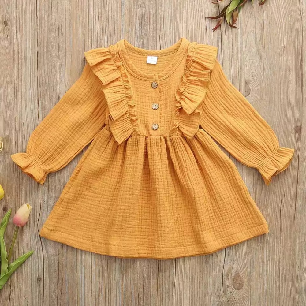 NWT Mustard Ruffle Dress